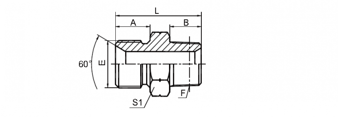 Adaptador del hilo del latón BSP de la industria/hilos de tubo paralelos de aislamiento 1bt-Sp