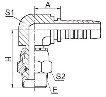 Maquinaria hidráulica del CNC de las entrerroscas de Jic de las colocaciones de manguera del hexágono del eslabón giratorio del 90° Npt