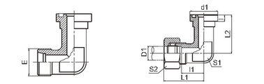 China H - El adaptador del reborde del SAE de la serie/el tipo de la mordedura roscó ISO 6162-2 de las piezas acodadas proveedor